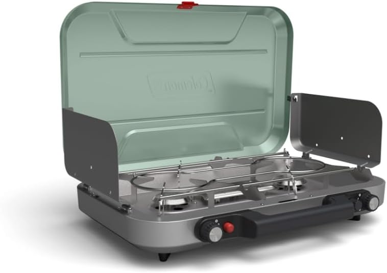 Coleman Cascade 3-in-1 Outdoor Camp Stove, Portable Cooktop with Included Cast-Iron Grill & Griddle Accessories, 24,000 BTUs of Power for Camping, Tailgating, Grilling