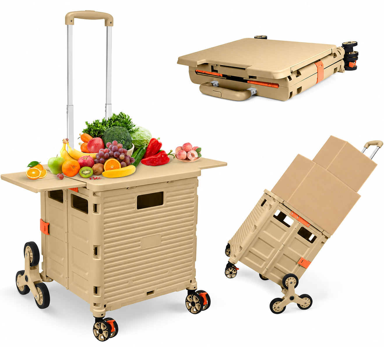 Collapsible Stair-Climbing Utility Cart
