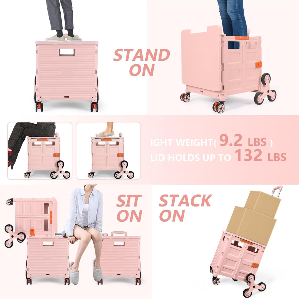 Collapsible Stair-Climbing Utility Cart