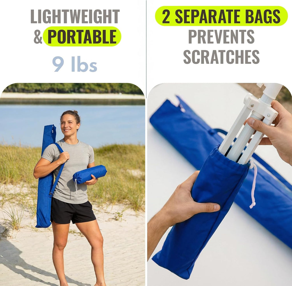 7FT Portable Outdoor Umbrella with Tripod Stand