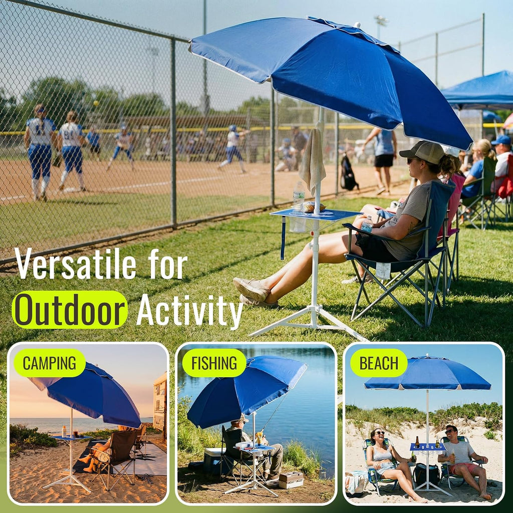 7FT Portable Outdoor Umbrella with Tripod Stand