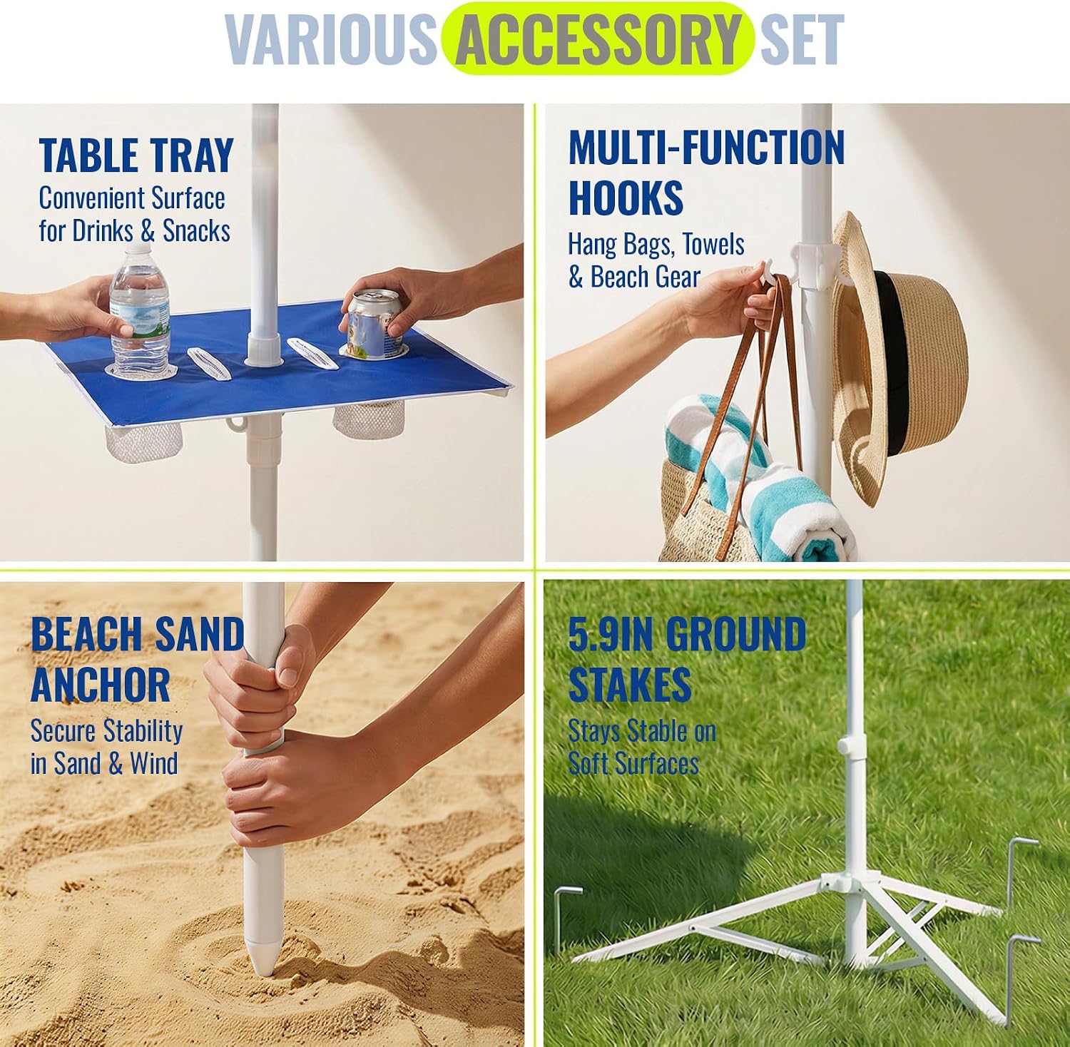 7FT Portable Outdoor Umbrella with Tripod Stand