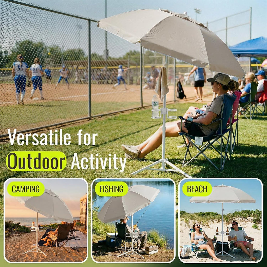 7FT Portable Outdoor Umbrella with Tripod Stand