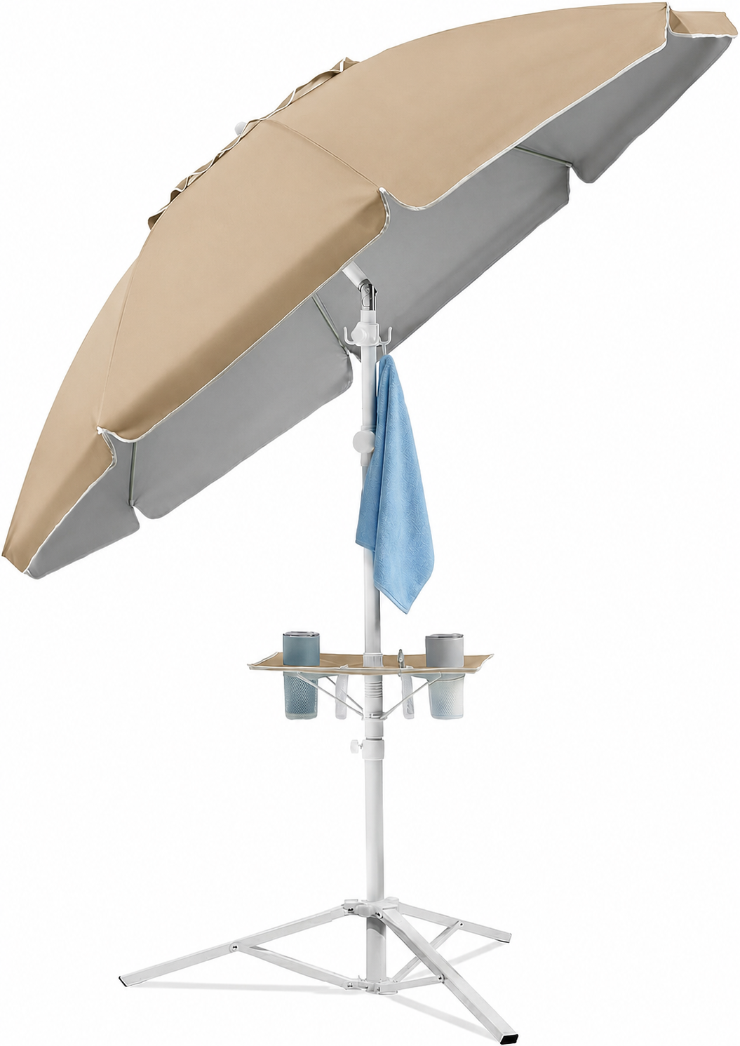 7FT Portable Outdoor Umbrella with Tripod Stand