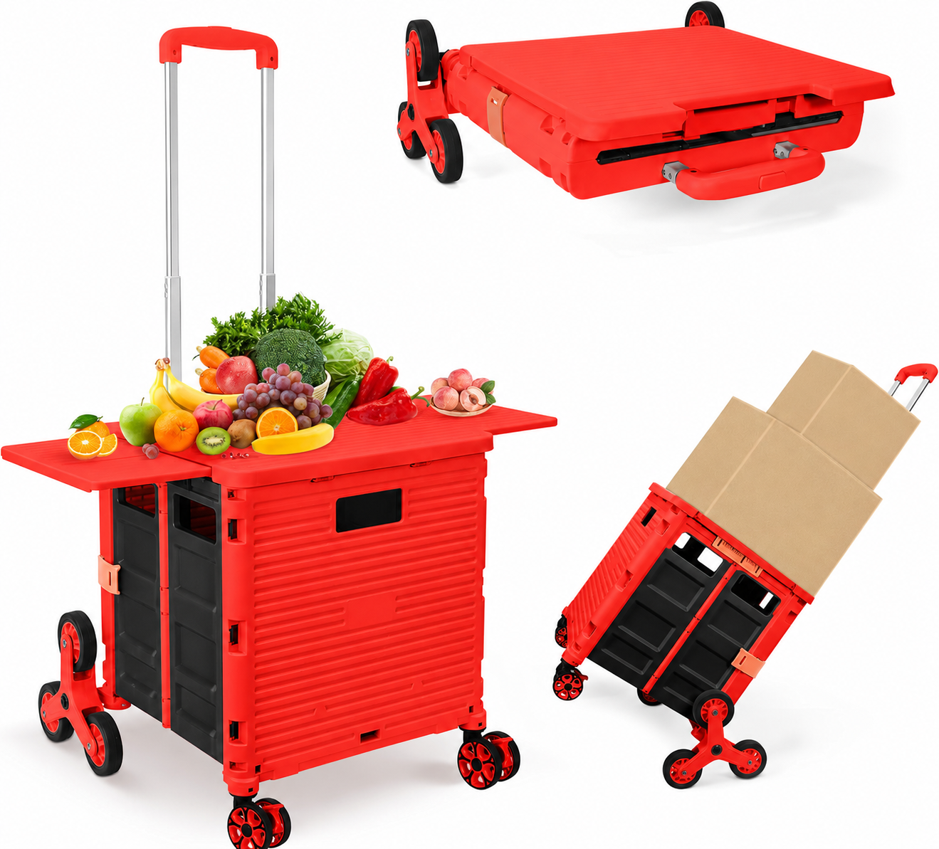 Collapsible Stair-Climbing Utility Cart