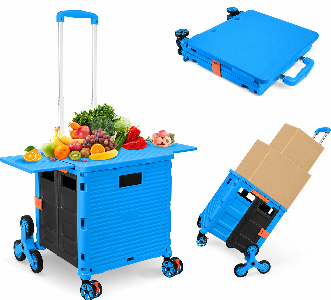Collapsible Stair-Climbing Utility Cart