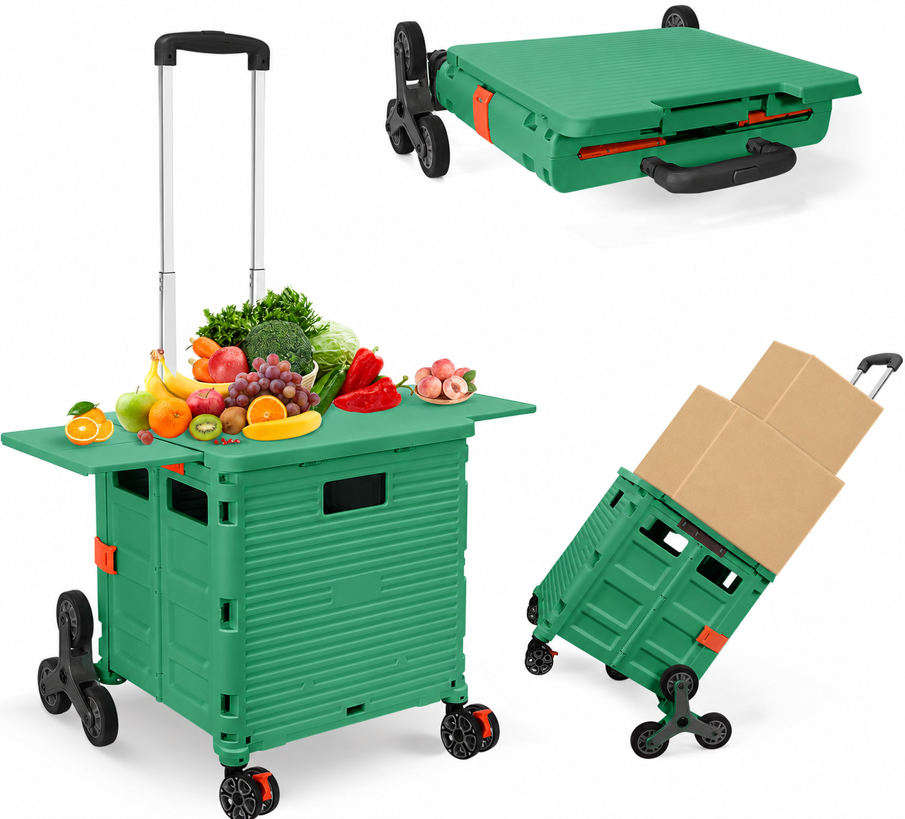 Collapsible Stair-Climbing Utility Cart