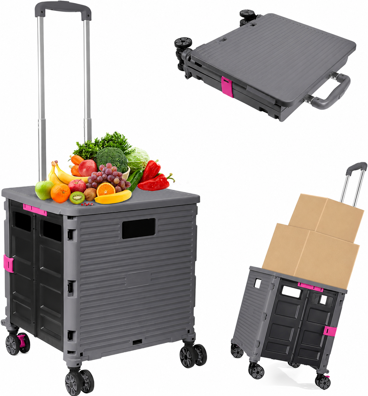 Collapsible Stair-Climbing Utility Cart